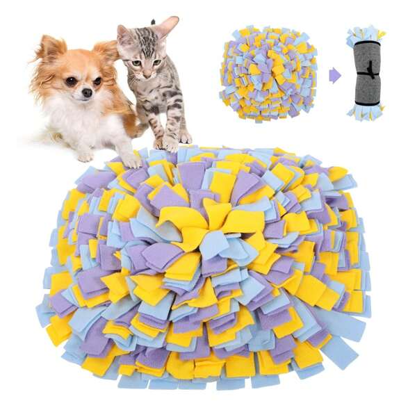 Regalo para amantes de gatos/perros y alfombrilla de juegos con diseño de mascotas para mamás de perros/gatos, alfombra antideslizante e interactiva para alimentación, rompecabezas estimulante de forrajeo, fácil de limpiar