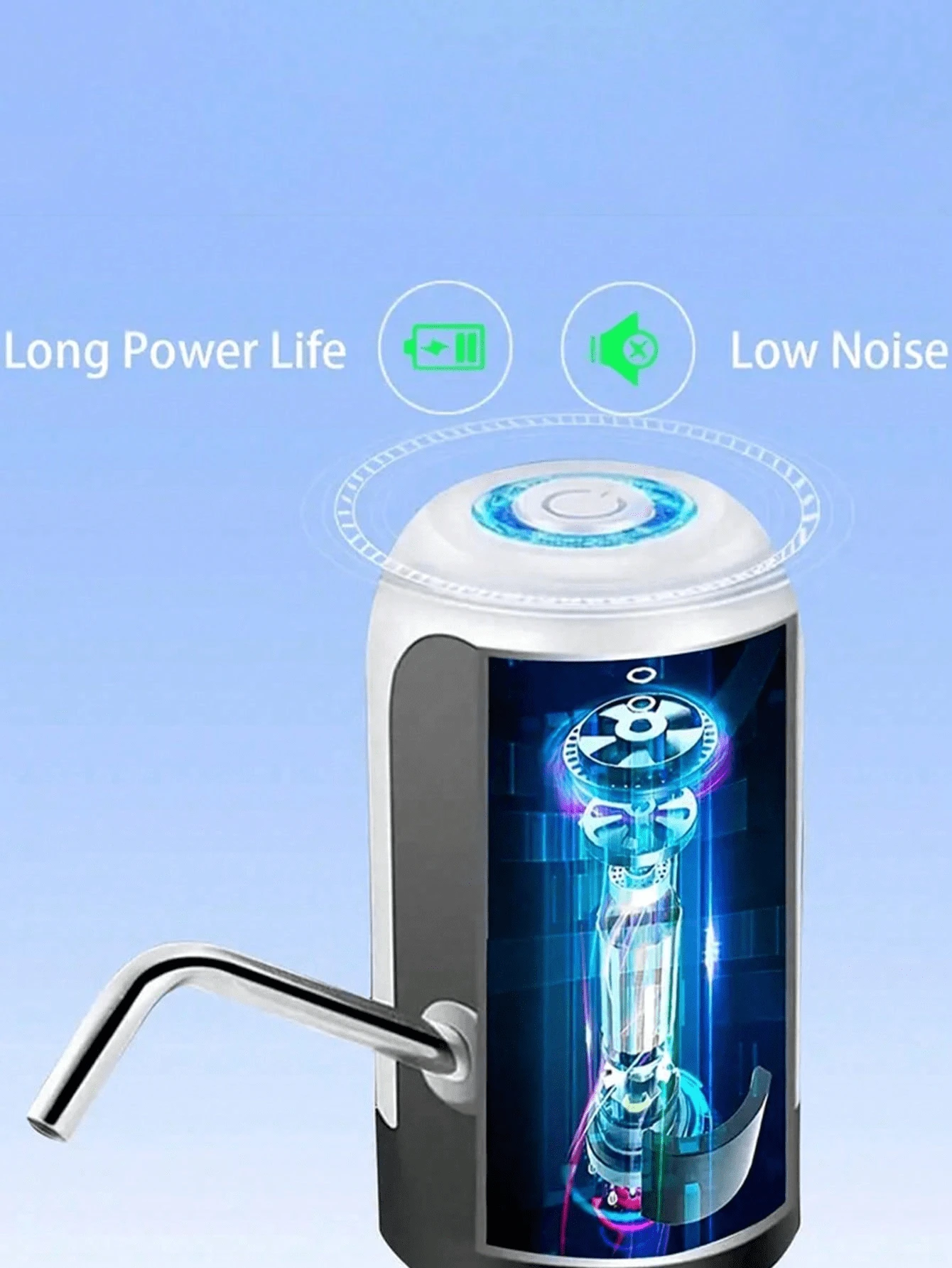 POMPA BOTTIGLIE ELETTRICA Con Base Distributore Acqua USB Portatile - Foto 11