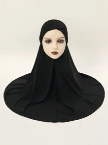 1 件女士纯色即时头巾，祈祷休闲头巾，实用头巾，即时长款 Khimar 头巾，适合全年日常使用头带 Abaya 配饰休闲帽女士面纱