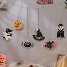 1 套/1 件万圣节糖果蜘蛛、幽灵、蝙蝠、南瓜、骷髅派对装饰拉旗、节日庆祝氛围横幅、圣诞节