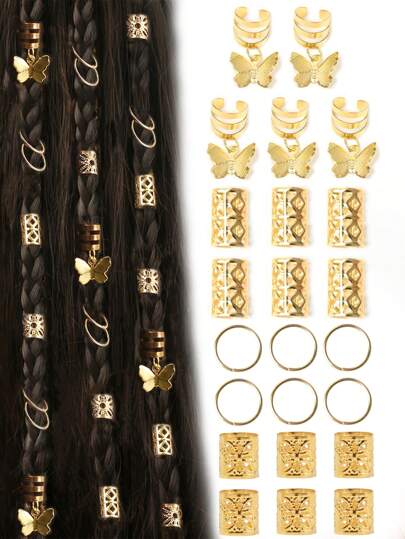 Set de 35 piezas de coleteros en formas múltiples para peinados rastas, bandas de pelo ajustables adecuadas para todas las estaciones