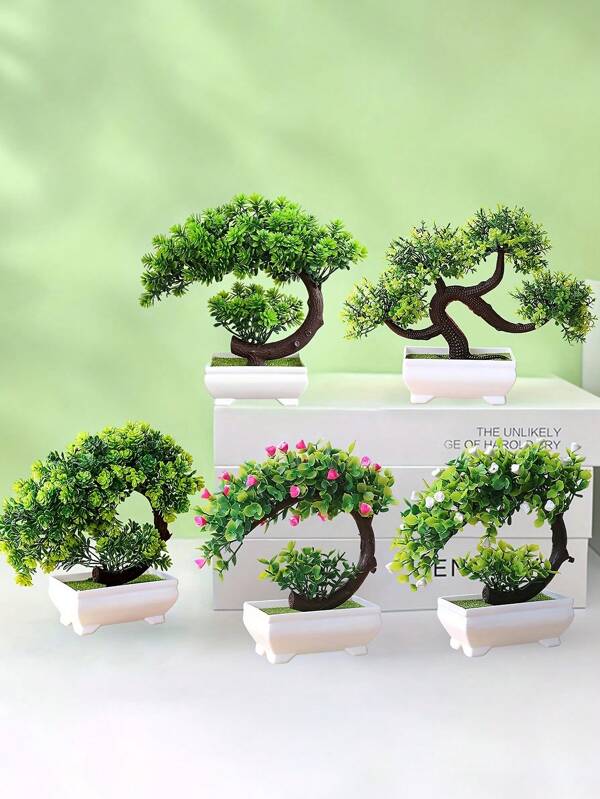 1pc Artificial Potted Plant, Modern Plastic Artificial Mini Plant Small Pot For Home Decoration, Valentine Day, Gift