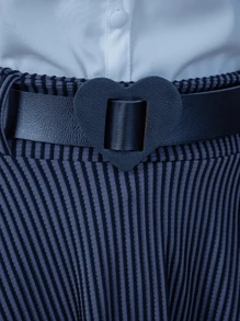 Elegant 3D Fabric Round Midi Godê Skirt - Xám - Xem 3