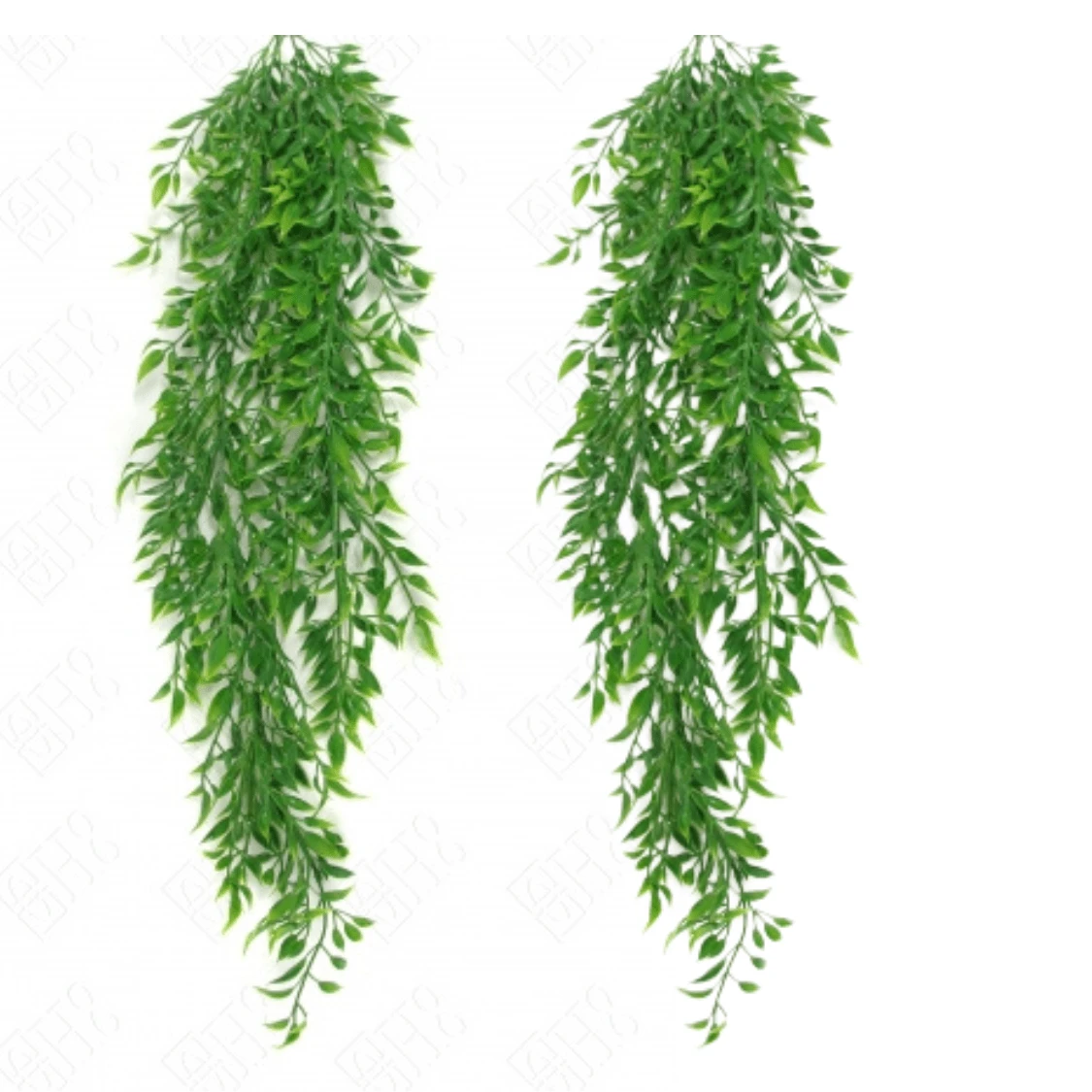 2 Mini Ficus Pendant Green Artificial Foliage English Wall - 薄荷綠 - 查看 1