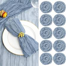6/12/18/24/30 Pieces Purple Gauze Cheese Cloth Napkins, Multi-Color Optional Cheese Cloth Napkins Bali Cheese Cloth Napkins, Rustic Bohemian Lavender Napkins, Lavender Napkins For Family Dinners, Restaurants, Wedding Receptions, Dinners, Holiday Parties, Table Decorations