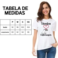 Camiseta T-shirt Blusa Profição Tecnico Em Enfermagem Coração  Estampada Basica