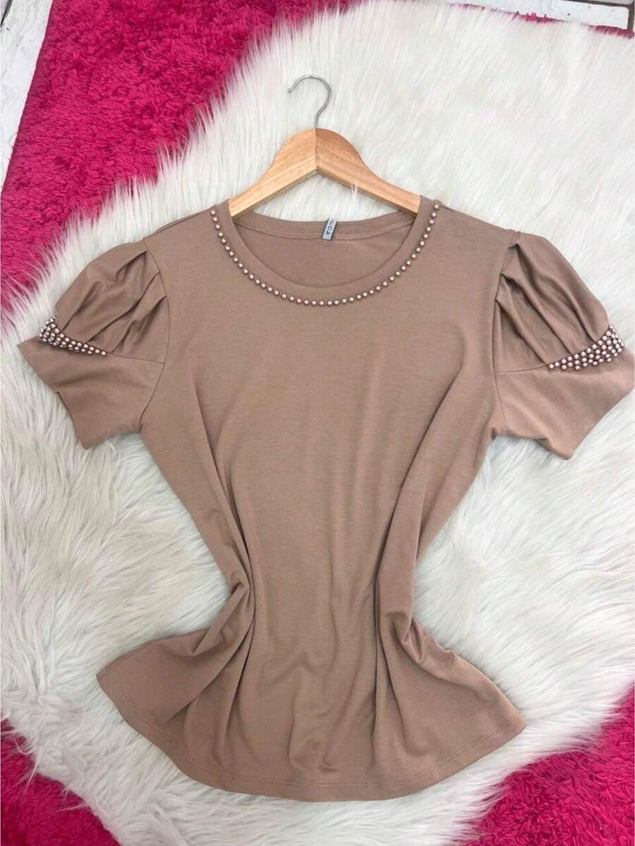 Women Blouses - Beige - View 1