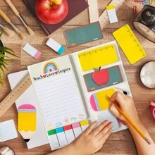 1套教師讚揚便利貼組-教師用黑板自粘備忘錄備忘錄-學校辦公室用品-書寫和提醒備忘錄-課室文具禮品，學生學校課堂家庭辦公室，返校用品，學校物品，開學第一天 - 彩色 - 查看 4