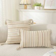 1Pc Phong Cách Bohemian Tua Rua Đệm, Phù Hợp Với Giường/Trang Trại Trung Tính Áo Gối Để Trang Trí Nhà Trong Phòng Ngủ & Ghế Sofa Phòng Khách - Nhiều màu - Xem 19