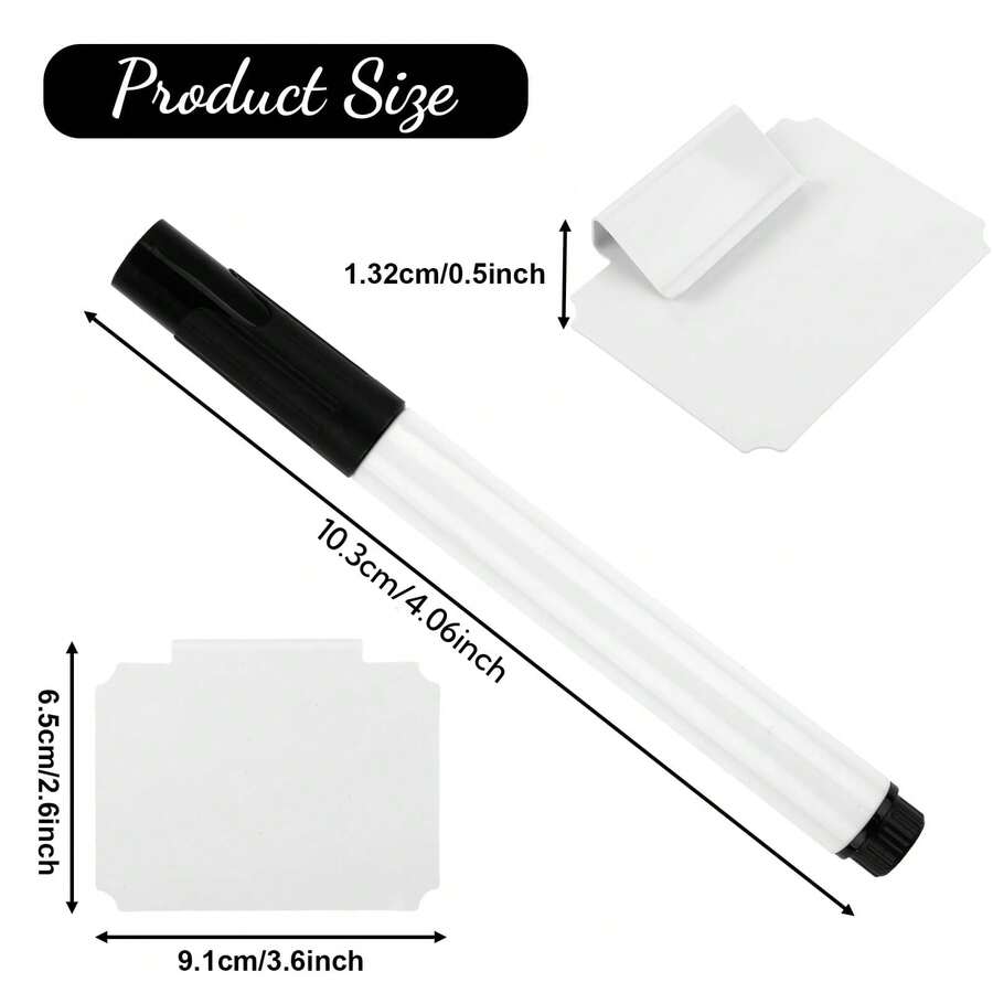 10pcs Basket Label Clip With 2 Markers, Plastic Label Holder For Food