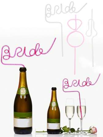 1 件可重复使用的单身派对吸管 | 新娘送礼会派对装饰品 | 新娘礼物水钻戒指吸管，开学情人节