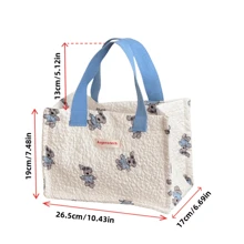 可爱时尚的午餐盒手提袋，适合上班族和学生，便携大容量保温午餐袋