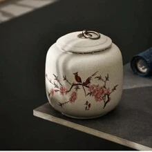 复古密封零食储物罐，适合居家使用，中国复古茶壶造型，陶瓷材质，开学季必备 - 彩色 - 查看 5