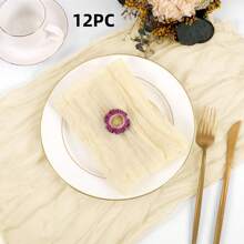 6/12/18/24/30 Pieces Purple Gauze Cheese Cloth Napkins, Multi-Color Optional Cheese Cloth Napkins Bali Cheese Cloth Napkins, Rustic Bohemian Lavender Napkins, Lavender Napkins For Family Dinners, Restaurants, Wedding Receptions, Dinners, Holiday Parties, Table Decorations