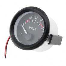 Universal 2 Inch 52mm 12V Voltmeter For Cars (8-16V) - Black and White - View 4