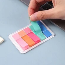 100 Sheets Of Colorful Fluorescent Pet Index Stickers With Morandi Color Drawable Boxed Sticky Notes,School Supplies,Back To School