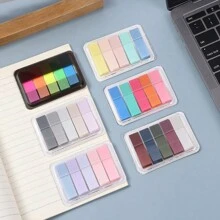 100 Sheets Of Colorful Fluorescent Pet Index Stickers With Morandi Color Drawable Boxed Sticky Notes,School Supplies,Back To School