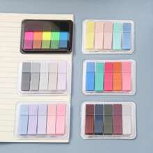 100 Sheets Of Colorful Fluorescent Pet Index Stickers With Morandi Color Drawable Boxed Sticky Notes,School Supplies,Back To School