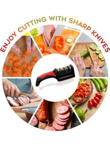 Professional Tungsten Stainless 3 Stage Knife Sharpener - Black - View 11