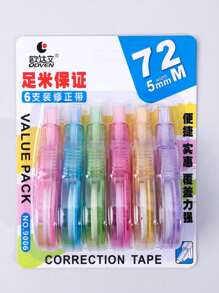 6件/套彩色修正带，简单大容量，学生用光滑修正带 - 彩色 - 查看 4