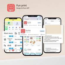 貼紙打印機-小型熱敏打印機，C13貼紙機，帶有13捲列印紙和1捲印刷紙在打印機內部，適用於解剖卡片、筆記、兒童禮品和收據等，便攜式無線口袋型手機打印機 - C13 Blue with 13Rolls Paper - 查看 6