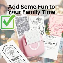 貼紙打印機-小型熱敏打印機，C13貼紙機，帶有13捲列印紙和1捲印刷紙在打印機內部，適用於解剖卡片、筆記、兒童禮品和收據等，便攜式無線口袋型手機打印機 - C13 Blue with 13Rolls Paper - 查看 7