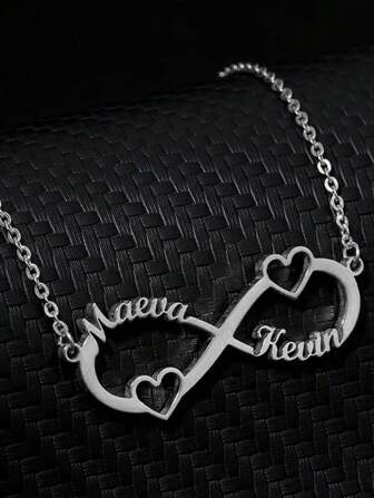 Anpassat parhalsband med dubbelt namn för kvinnor och män, rostfritt stålsmycken, två namn, hjärthänge, choker, silver, handgjort, anpassat halsband, årsdag, alla hjärtans dag-presenter, till pojkvän, flickvän, guld, silver, snyggt, höstmode, vardagsmode, gamla pengar, fotbollsmamma, sötnosar, personligt, för vardagsbruk, för balen, för alla hjärtans dag, smycken och klockor, säsongsval, anpassat namnhalsband i rostfritt stål, personlig namnskylt, funktionell chic, förtrollad romantisk klänning