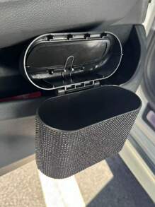 Bing Black Car Trash Can With Rhinestones - Black - View 3