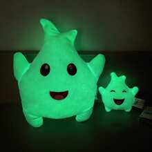 1pc Luminous Lumalee Plush Backpack Pendant, Sky Blue Lumalie Sleepy Smiling Face Plush Doll, Home Decor Car Hanging Doll Gift, Collectible Plush Doll - Baby Blue - View 8