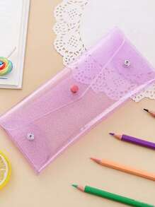 (Bulk Pack) Simple & Creative Iridescent Transparent Face Mask Storage Pouches With Snap Button, Portable Fold-Up Design