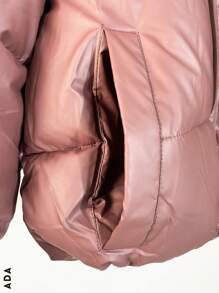 Chamarra para dama, corte torero, manga larga, cuello alto, con gorro y peluche desmontable, tallas y colores varios. - Rosa - Ver 9