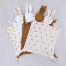 1pc Baby Soft Plain & Printed Rabbit Design Pat Towel - Multicolor - View 3