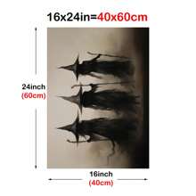 1 件巫术装饰万圣节墙壁艺术可打印复古万圣节乡村万圣节装饰复古万圣节绘画复古墙壁艺术无框架 - 彩色 - 查看 8