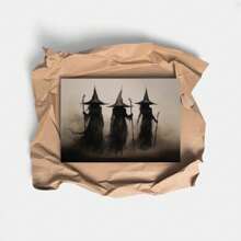 1 件巫术装饰万圣节墙壁艺术可打印复古万圣节乡村万圣节装饰复古万圣节绘画复古墙壁艺术无框架 - 彩色 - 查看 6