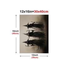 1 件巫术装饰万圣节墙壁艺术可打印复古万圣节乡村万圣节装饰复古万圣节绘画复古墙壁艺术无框架 - 彩色 - 查看 7