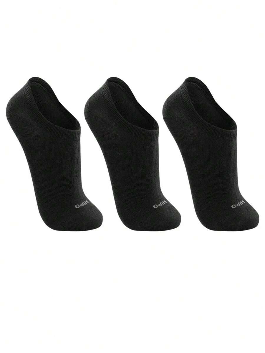 Kit 3 Pairs Lupo Socks Invisible Cotton Sport Sneakers - 黑色 - 查看 1
