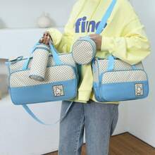 5pcs/Set Multifunctional Diaper Bag, Large Capacity Mama Bag, Shoulder Diaper Bag For Mother & Baby - Baby Blue - View 9