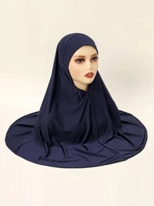 1 件女士纯色即时头巾，祈祷休闲头巾，实用头巾，即时长款 Khimar 头巾，适合全年日常使用头带 Abaya 配饰休闲帽女士面纱