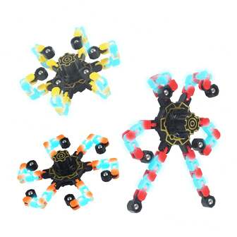 (3pcs)Very Popular Luminous Mechanical Gyroscope Plastic Fingertip Gyroscope Luminous Rotator Deformable Adult Decompressor Spinner Fidget Toy Bag Scopperil Yonix Fidget Top Toy