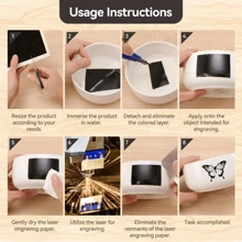 4Pcs Engraving Marking Paper For Laser Engraving Machine Large Size 39*27cm Black Laser Marking Paper For Ceramics Glass Metal - Black - View 5