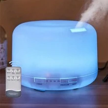 Humidificador de aire ultrasónico de 500ml dispersador de aceite esencial de control remoto máquina de incienso de escritorio LED dispersador de olor de luz nocturna - Multicolor - Ver 3