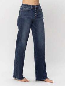 Judy Blue High Waist Wide Leg Jeans - Màu xanh lam - Xem 5
