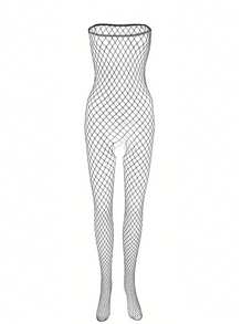 3pairs Sexy Black Open-Shoulder Backless Full Body Mesh Sheer See-Through Lace Net Stockings Fishnet Tights Jumpsuit Lingerie For Rave