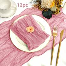 6/12/18/24/30 Pieces Purple Gauze Cheese Cloth Napkins, Multi-Color Optional Cheese Cloth Napkins Bali Cheese Cloth Napkins, Rustic Bohemian Lavender Napkins, Lavender Napkins For Family Dinners, Restaurants, Wedding Receptions, Dinners, Holiday Parties, Table Decorations
