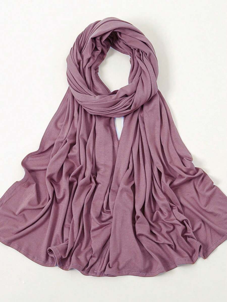 1 Khăn Trùm Đầu Hijab Dài Baggy Modal [Jersey Hijab] - Màu Hồng Tươi - Xem 1