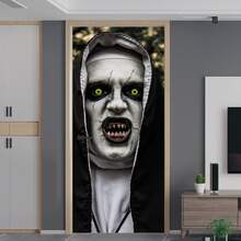 2pcs Halloween Scary Horror Door Sticker Party Decoration Wall Decal - Multicolor - View 5