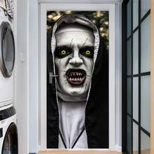 2pcs Halloween Scary Horror Door Sticker Party Decoration Wall Decal - Multicolor - View 4