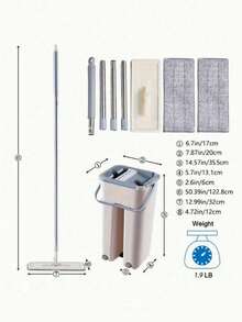 1set Cleaning Rotary Sink, Flat Sink Cube Set, Replaceable Cleaning Tool, Scraper, Rotary Sink, Floor Cleaning - Multicolor - View 2