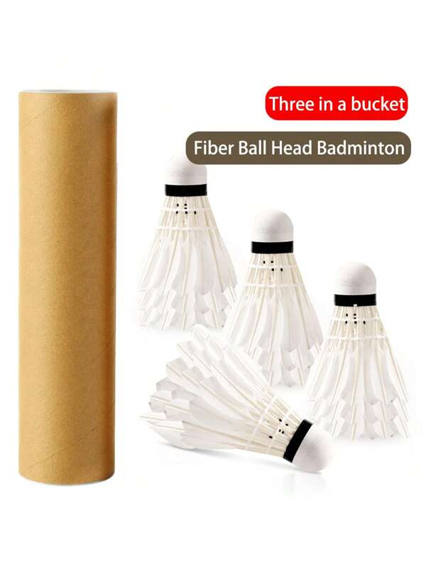 Set de 3 volantes de bádminton de plumas de oca, cubeta de entrenamiento y entretenimiento de calidad para bádminton