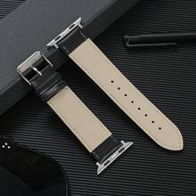 Dây đeo đồng hồ mềm dành cho doanh nhân Tương thích với Apple Watch Ultra 8 7 SE 6 5 4 3 2 1 Dây đeo cổ tay bằng da thay thế - Màu xanh lam - Xem 3